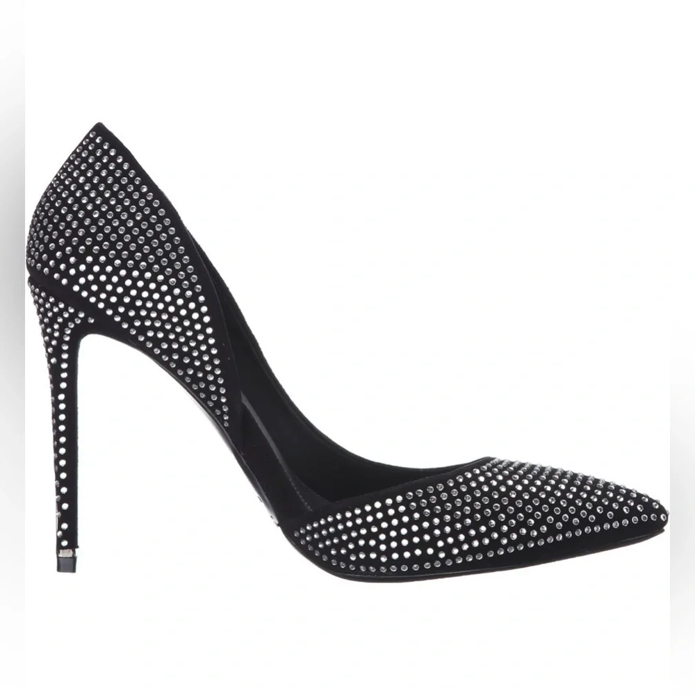 Rachel Zoe Black Tre Studded Kid Suede Pumps | Size 9.5 | NWT